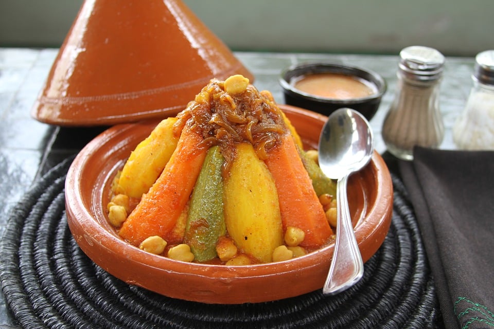 Moroccan Couscous served in a Tajine