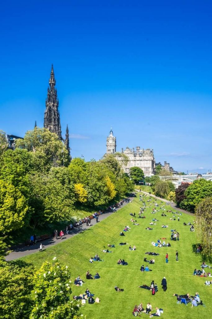 Edinburgh scotland on a budget Princes Street Gardens