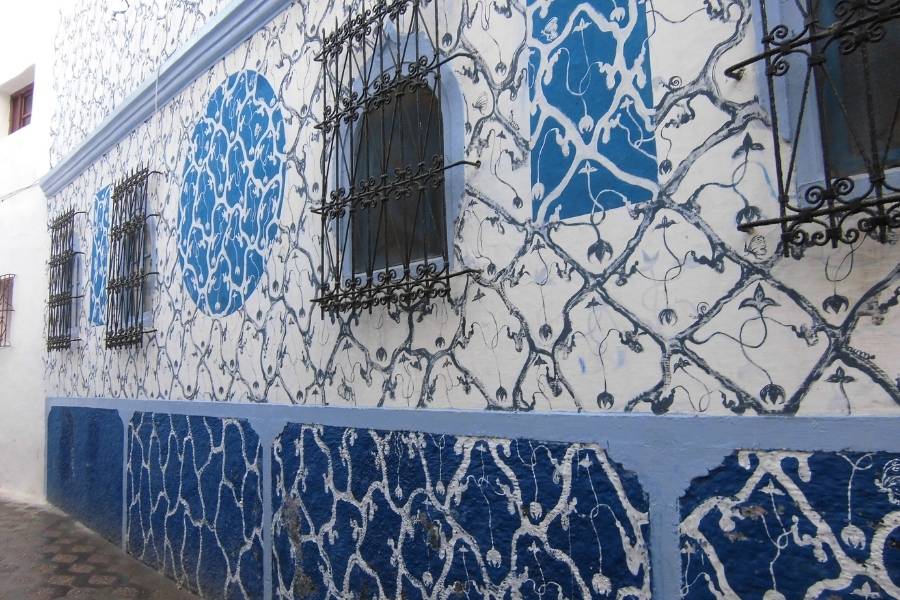 a painted wall in Asilah