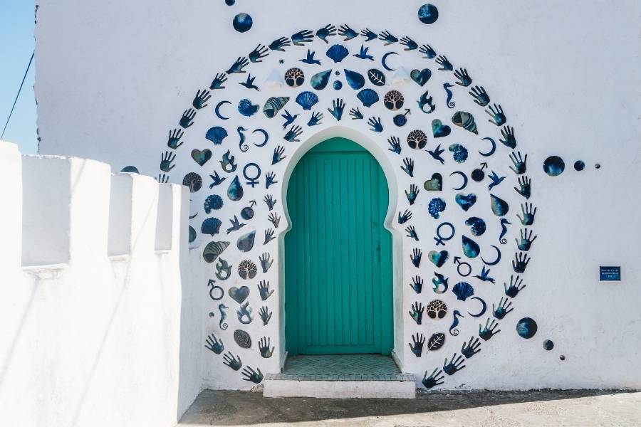 a random door in asilah morocco