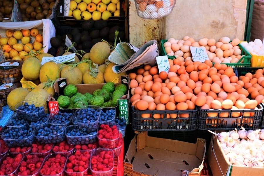 fresh produce at tangier indoor market