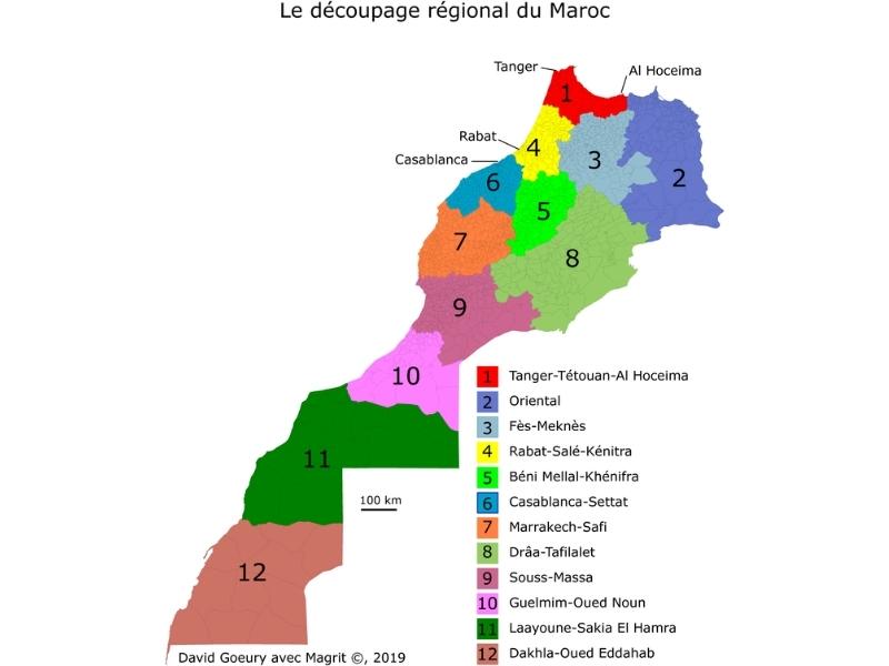 map of morocco regions
