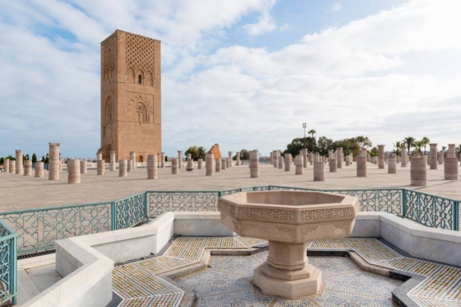 rabat morocco hassan ii tower view